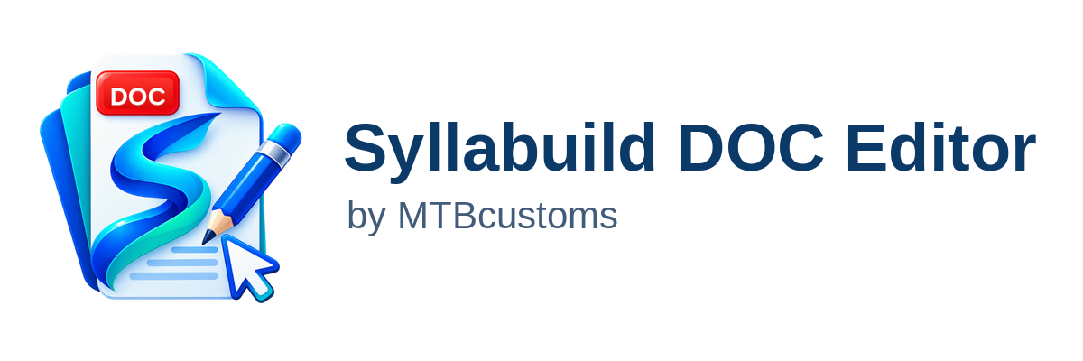Syllabuild DOC Editor by MTBcustoms