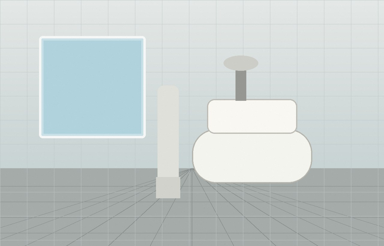 Generic private bathroom photo-style image